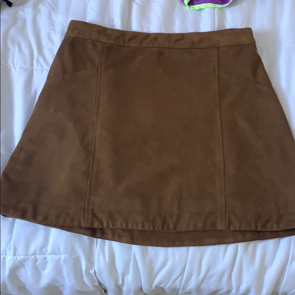 Brown Suede Mini Skirt
